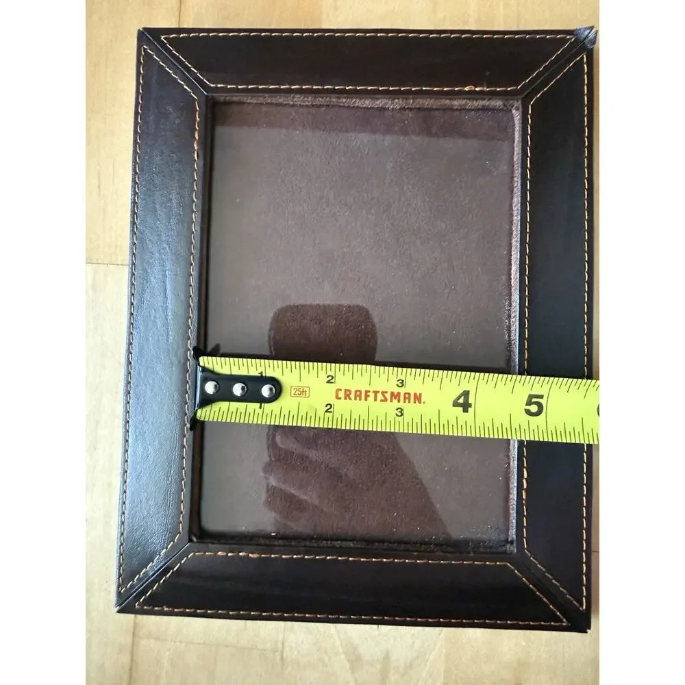 Reed & Barton Brown Leather 5x 7 Frame SMALL FLAW